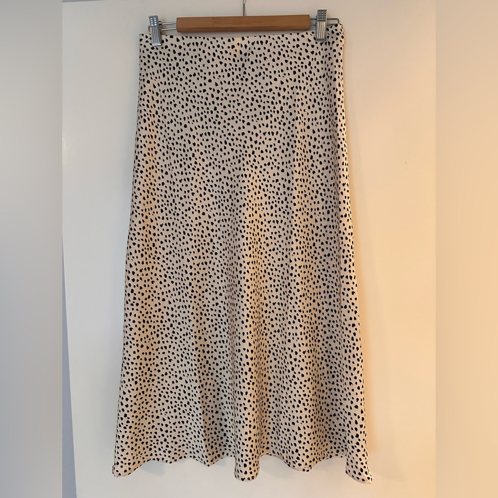 Azoe Black and Cream Pattern Midi Skirt